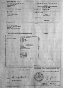 Echtheitsnachweis Certificate of Origin