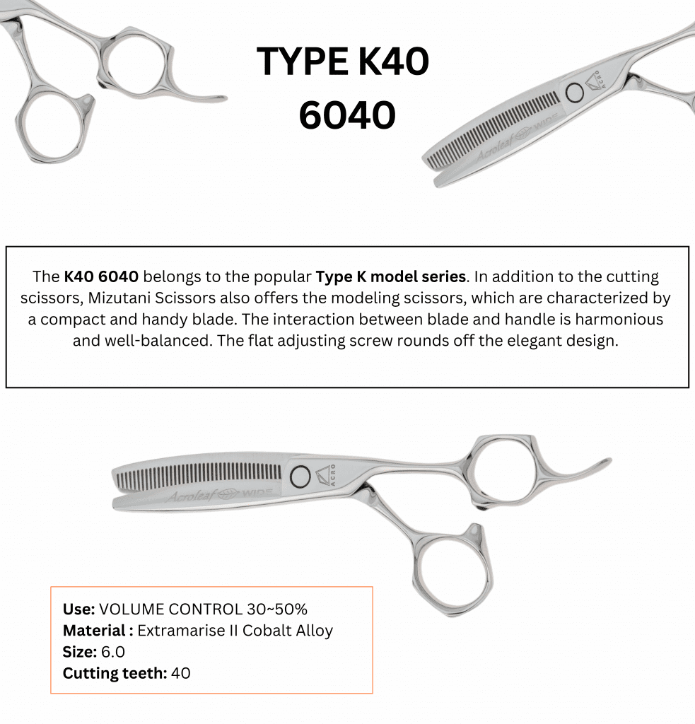 Type K40 6040 - Mizutani Thinning Scissors Type K40 6040 - Mizutani Thinning Scissors