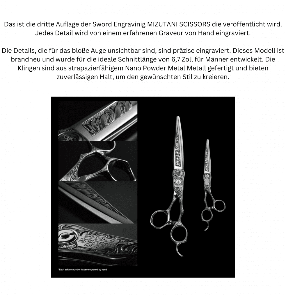 Sword Engraving - Mizutani Friseurscheren