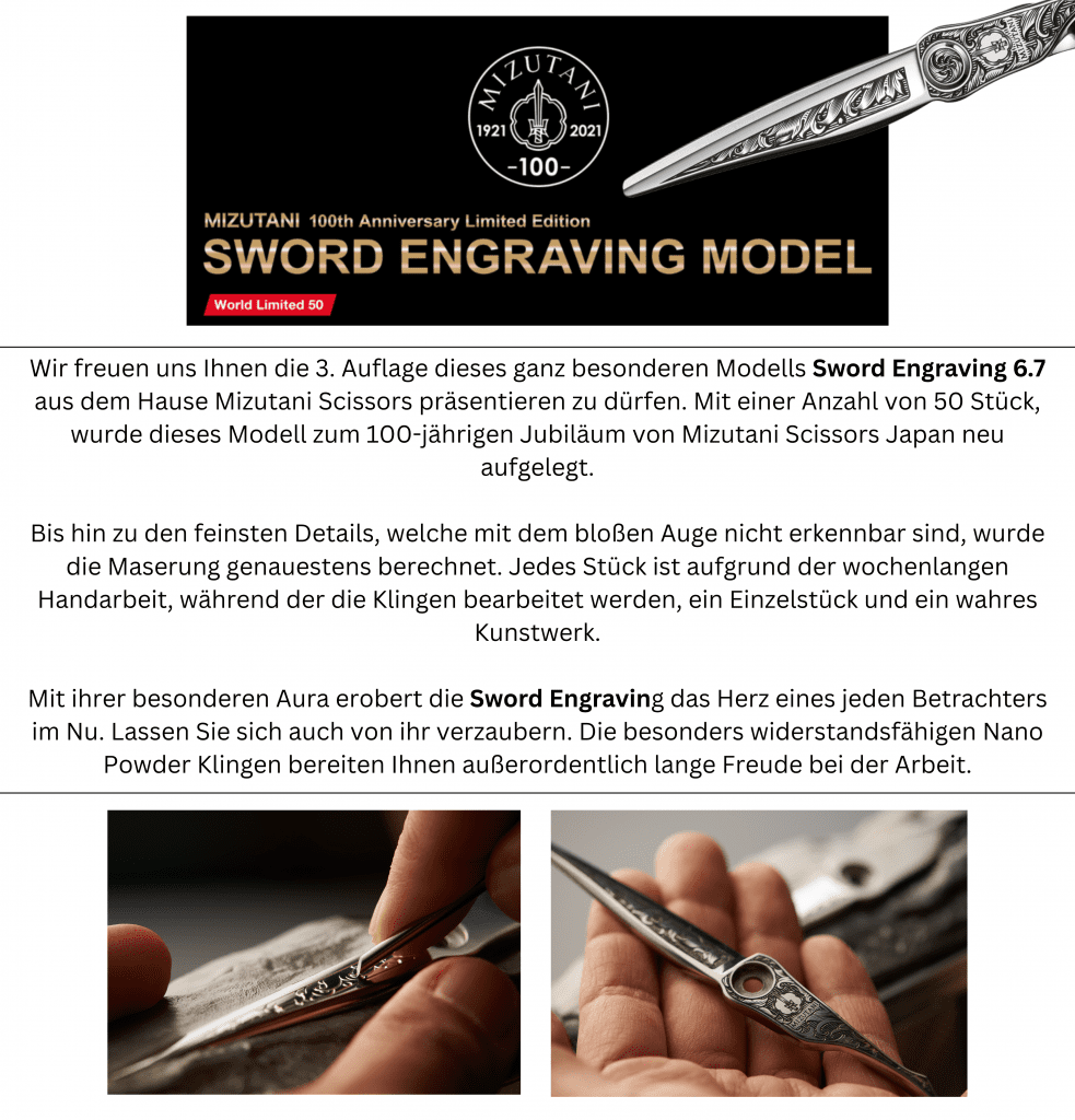 Sword Engraving - Mizutani Friseurscheren