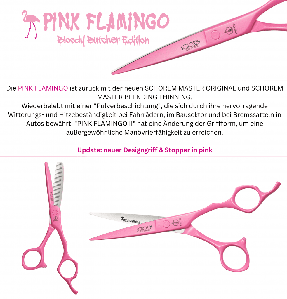 Pink Flamingo II Schneideschere Linkshänder- pinke Friseurscheren für Linkshänder