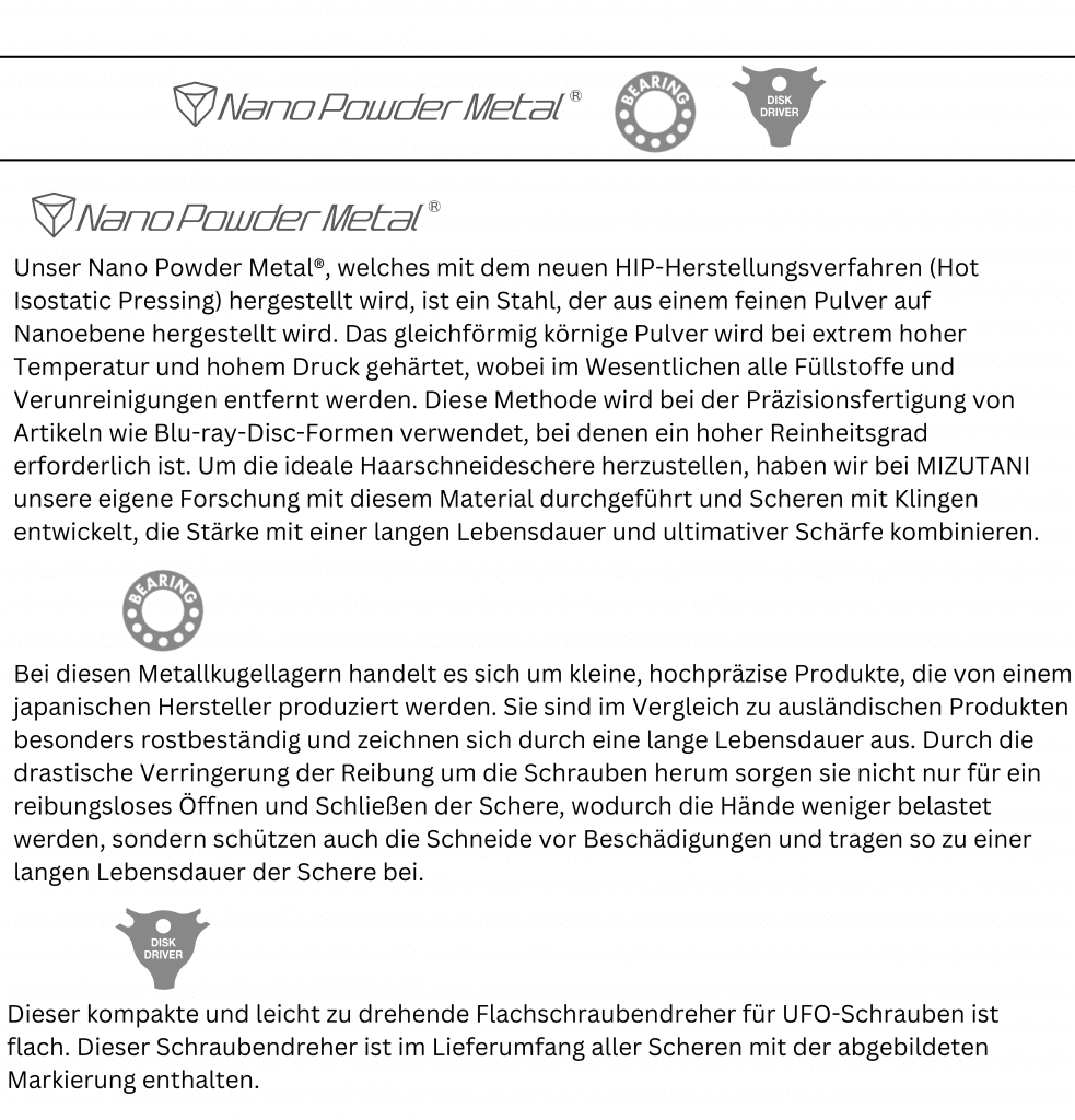 Material - Mizutani Friseurscheren