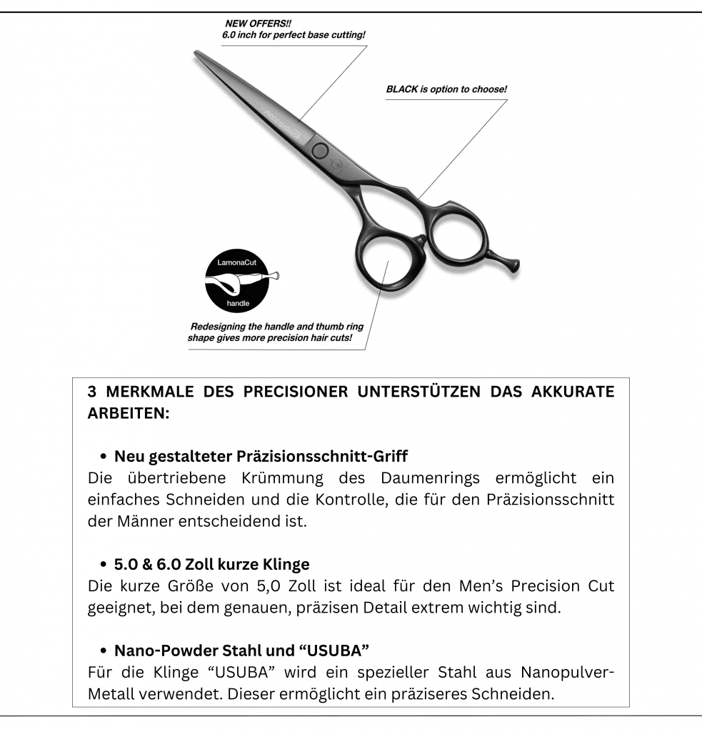 New Precisioner schwarz Linkshänder - Mizutani Friseurscheren