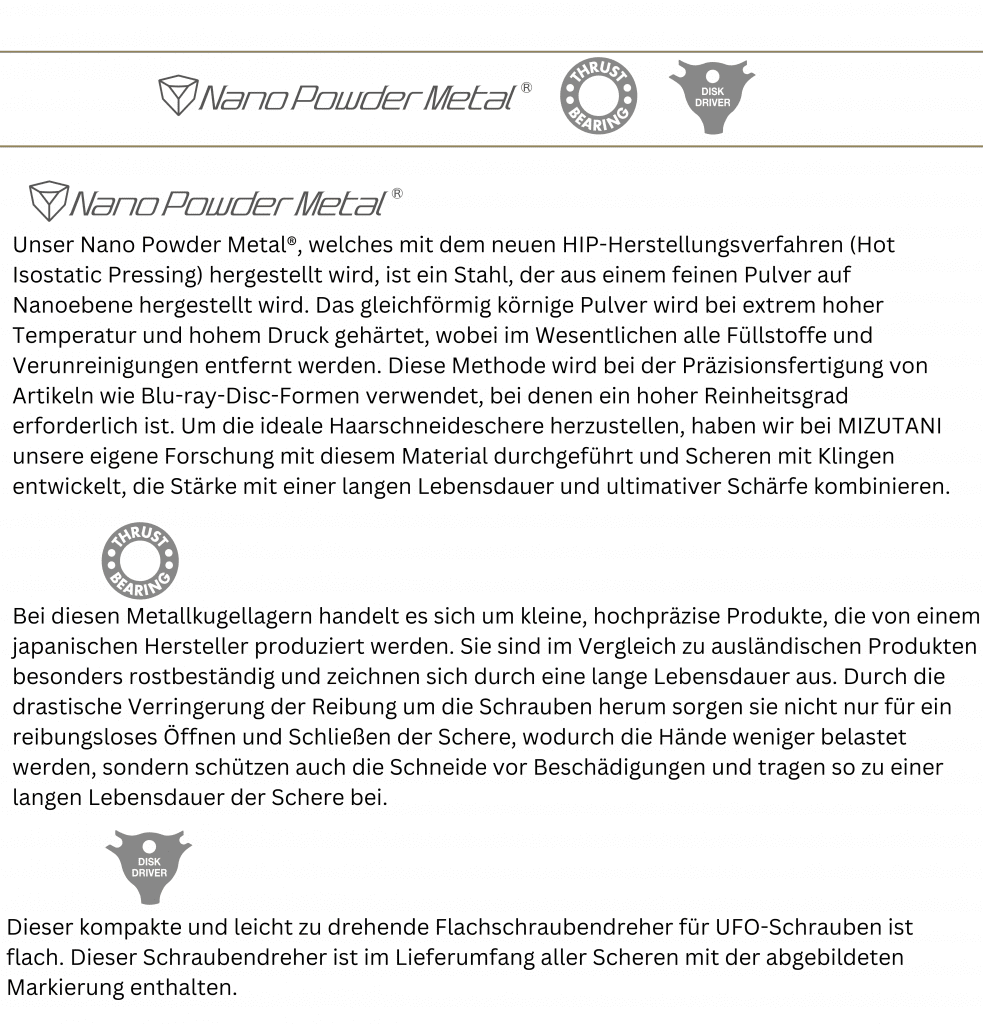 Material- Mizutani Friseurscheren