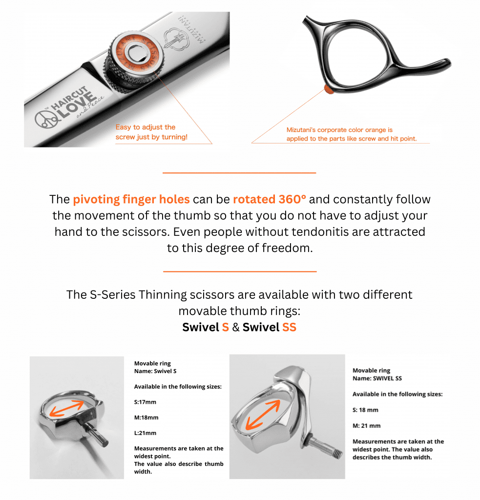 S-Series Thinning Scissors Orange Collection