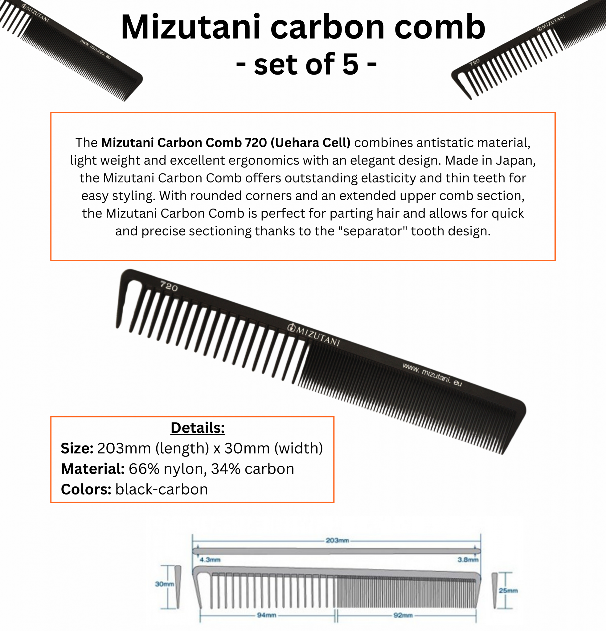 Mizutani Carbon comb
