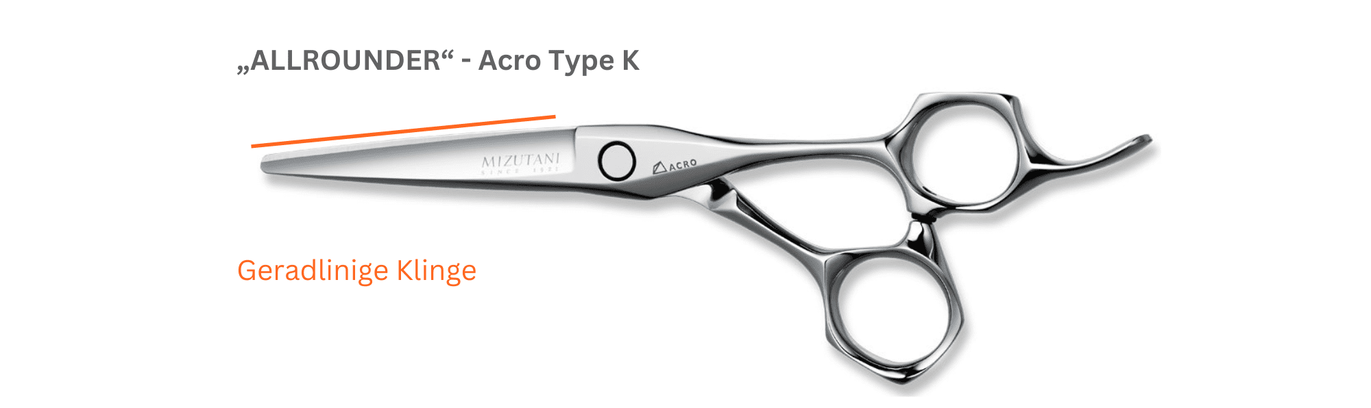 Mizutani Friseurscheren Allrounder - Acro Type K Geradlinige Klinge